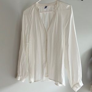 White Button up blouse old navy
